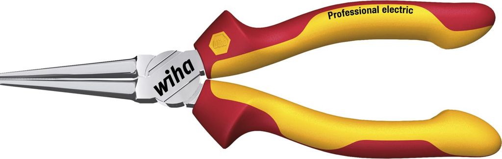 Wiha langbeckzange VDE Länge 160mm extra lang / rund Chrom mit Mehrkomponenten-Hüllen - 26735