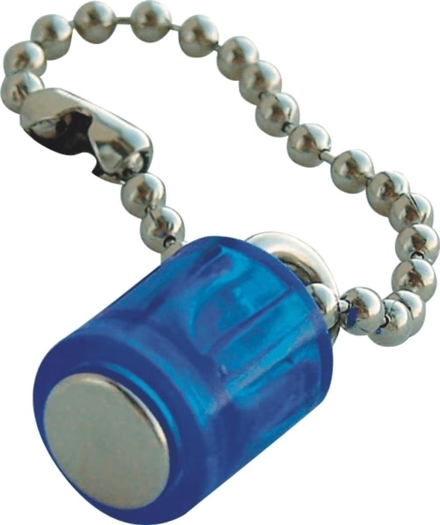 Magnet Zylinder mit Kette 14x9mm bis 1900g VE=3 Stück kristallblau