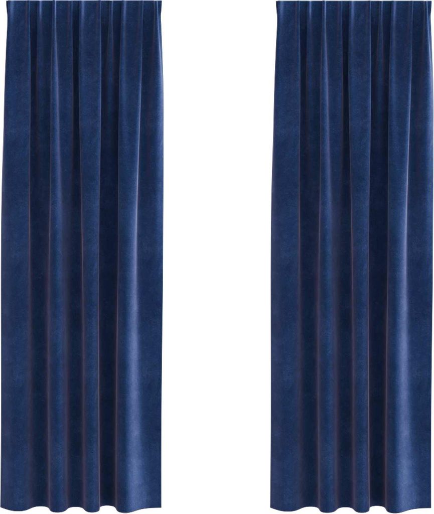 vidaXL Verdunkelungsvorhänge 2 pcs Dunkelblau 140 x 225 cm Samt