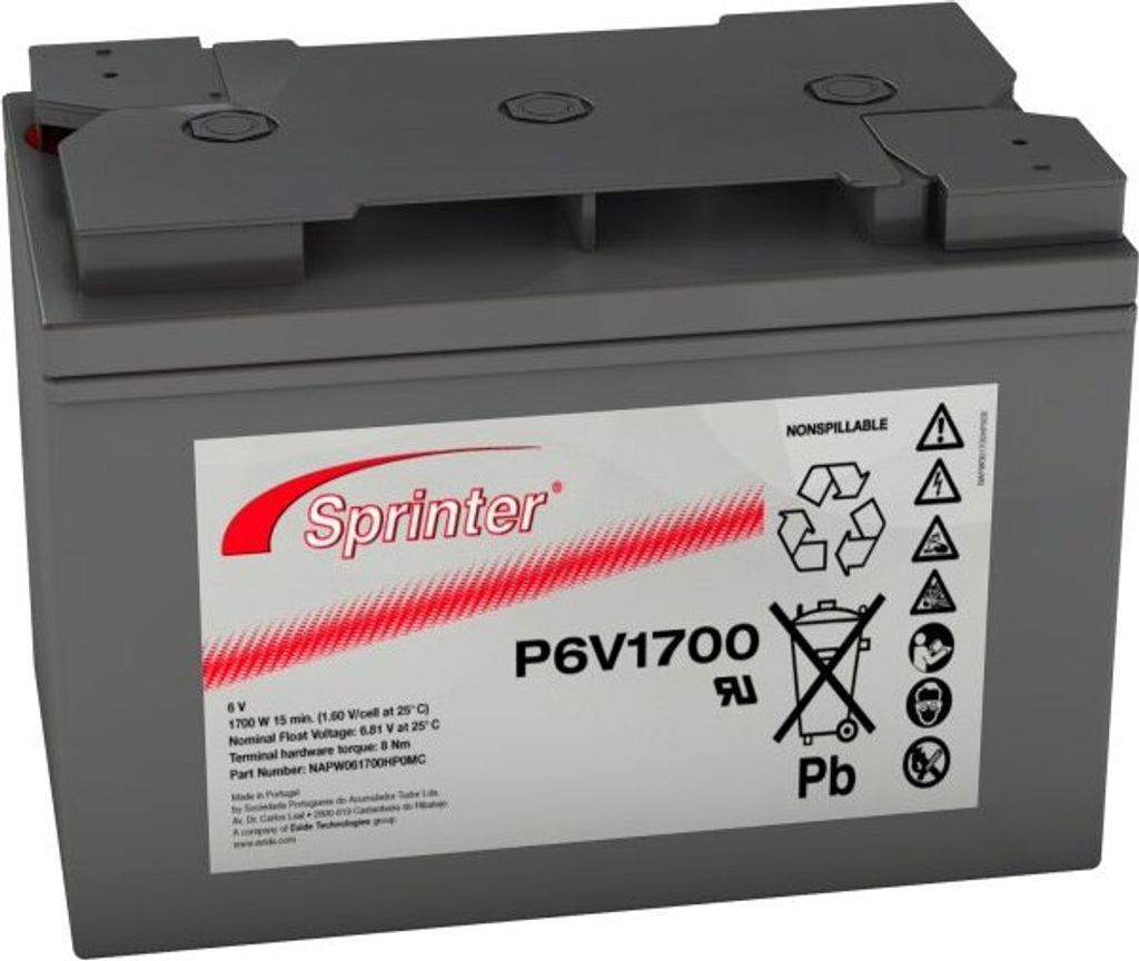 Exide Sprinter P6V1700 6V 122Ah Blei-AGM Akku