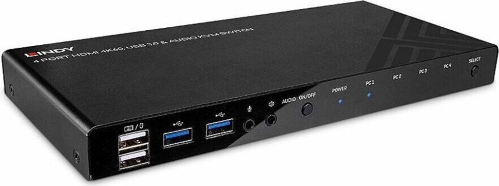 LINDY KVM Switch HDMI 4K60,USB3.0 & Audio 4Port