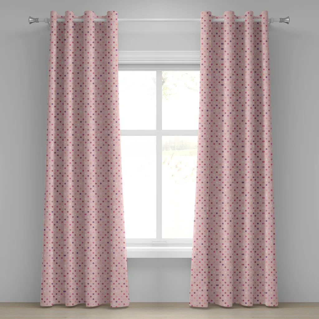 Rideaux décoratifs à motifs pois géométriques pour salon 280 x 245 cm