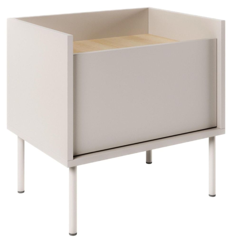 Selsey Tovi - Nachttisch 1-türig, 50 cm, Kaschmirgrau / Produktbild 