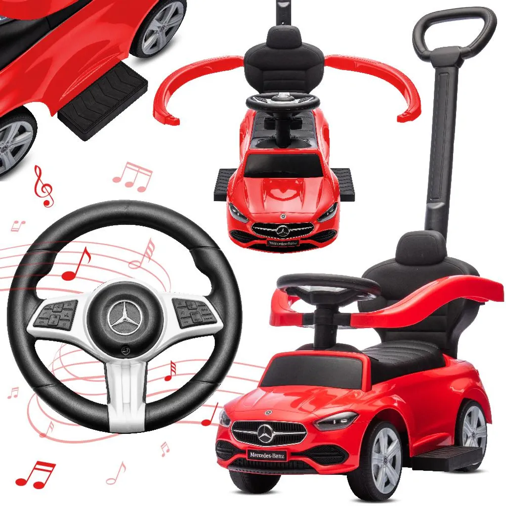 Voiture Jouet Mercedes Rouge pour Bébé : Premier Véhicule d'Apprentissage