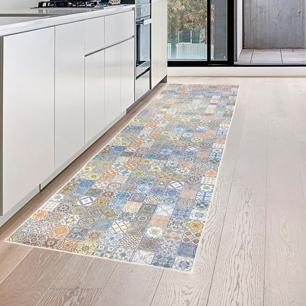Tapis De Cuisine Antidérapant Avec Inscription 'Coffee' - Beige Et Marron, 80x150 Cm, Doux Et Lavable