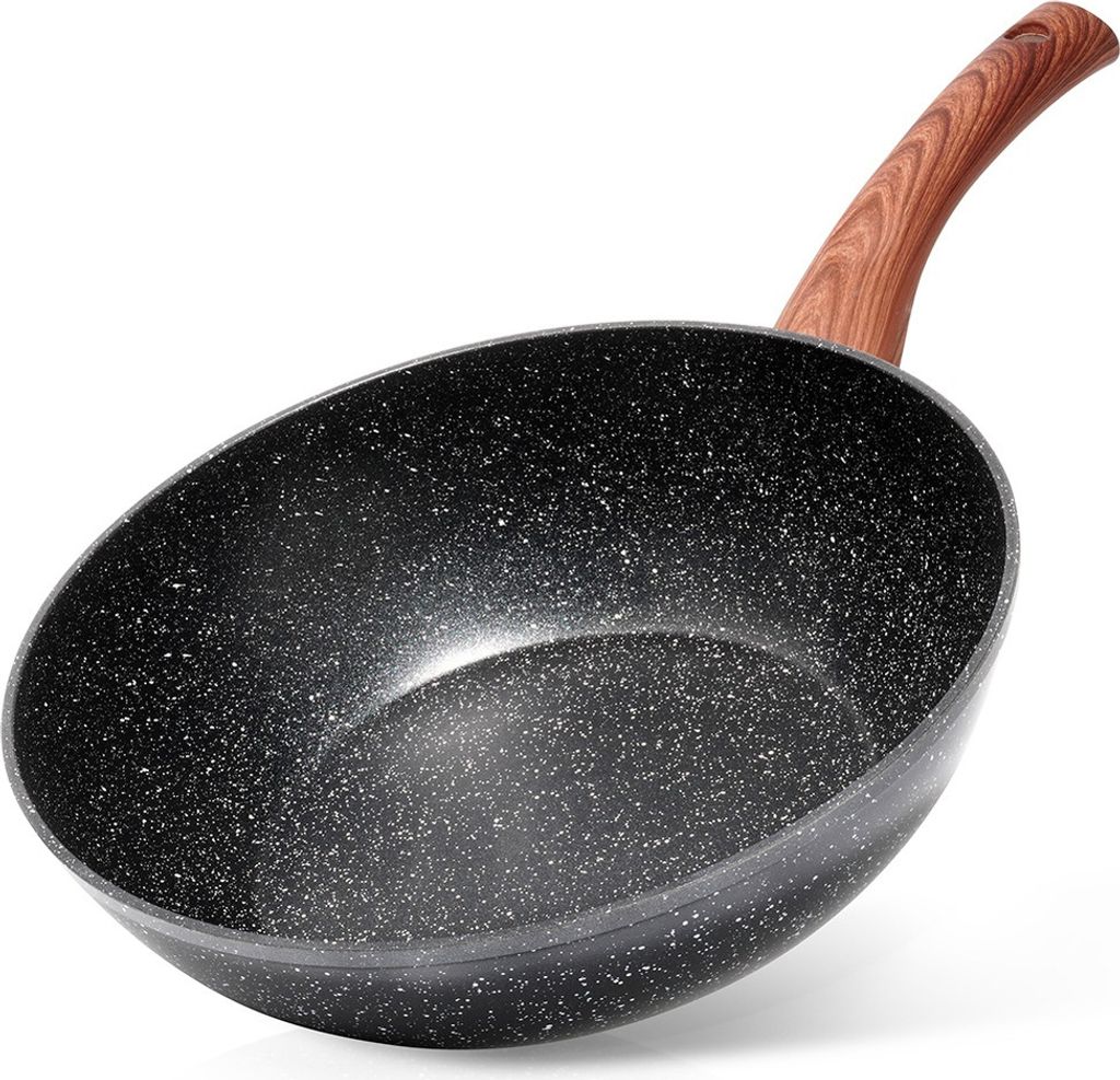 Patelnia wok granitowa BLACK&WOOD 28 cm Zdjęcie produktu 