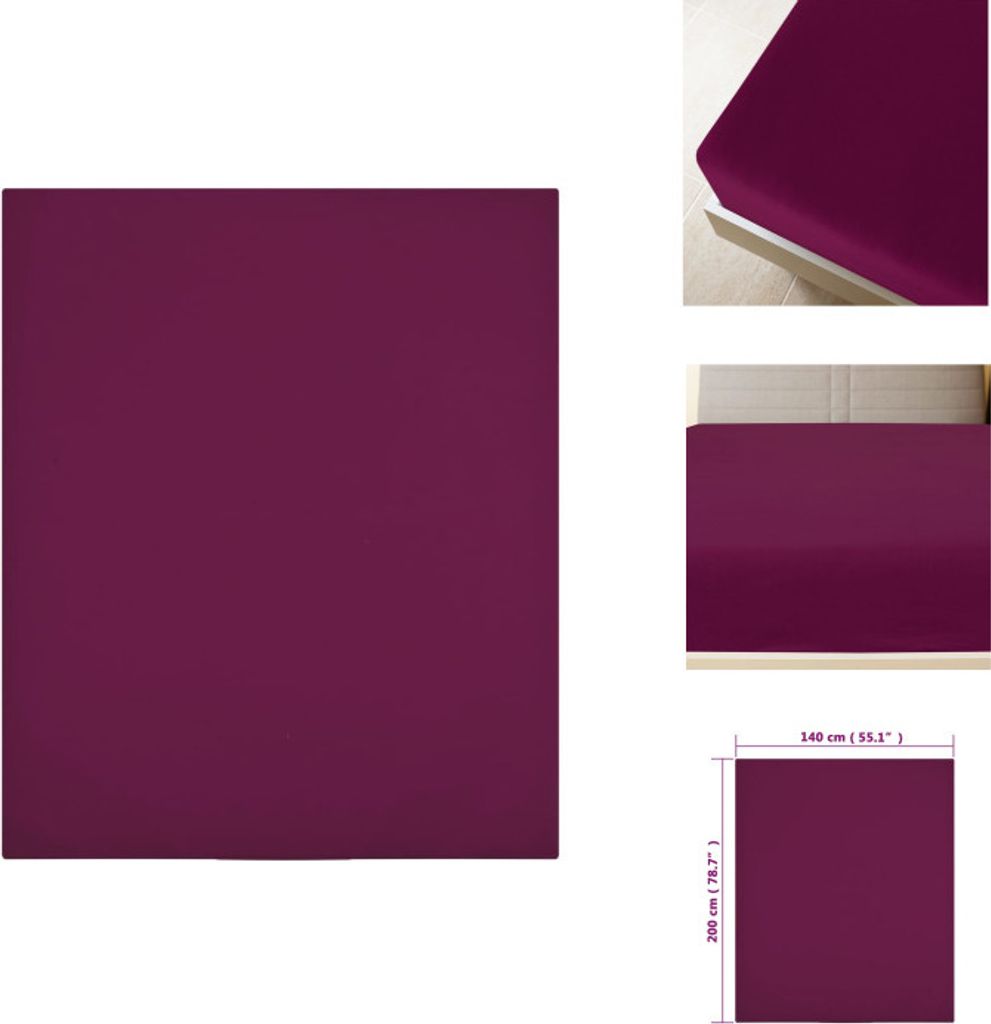 vidaXL Spannbettlaken 2 Stk. Jersey Bordeauxrot 140x200 cm Baumwolle - Bettlaken