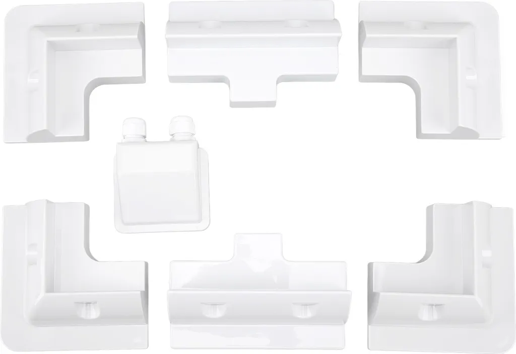 Support Panneau Solaire Camping-car 7 Pièces en ABS Blanc Kit de Fixation