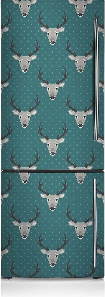 Kühlschrankmagne Kühlschrank Aufkleber Magnetfolie Dekoration 70x190 cm - Graue Hirsche.