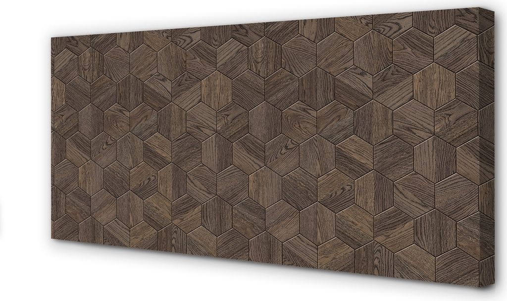 Leinwandbild 120x60 Wandkunst Holz Hexagonen