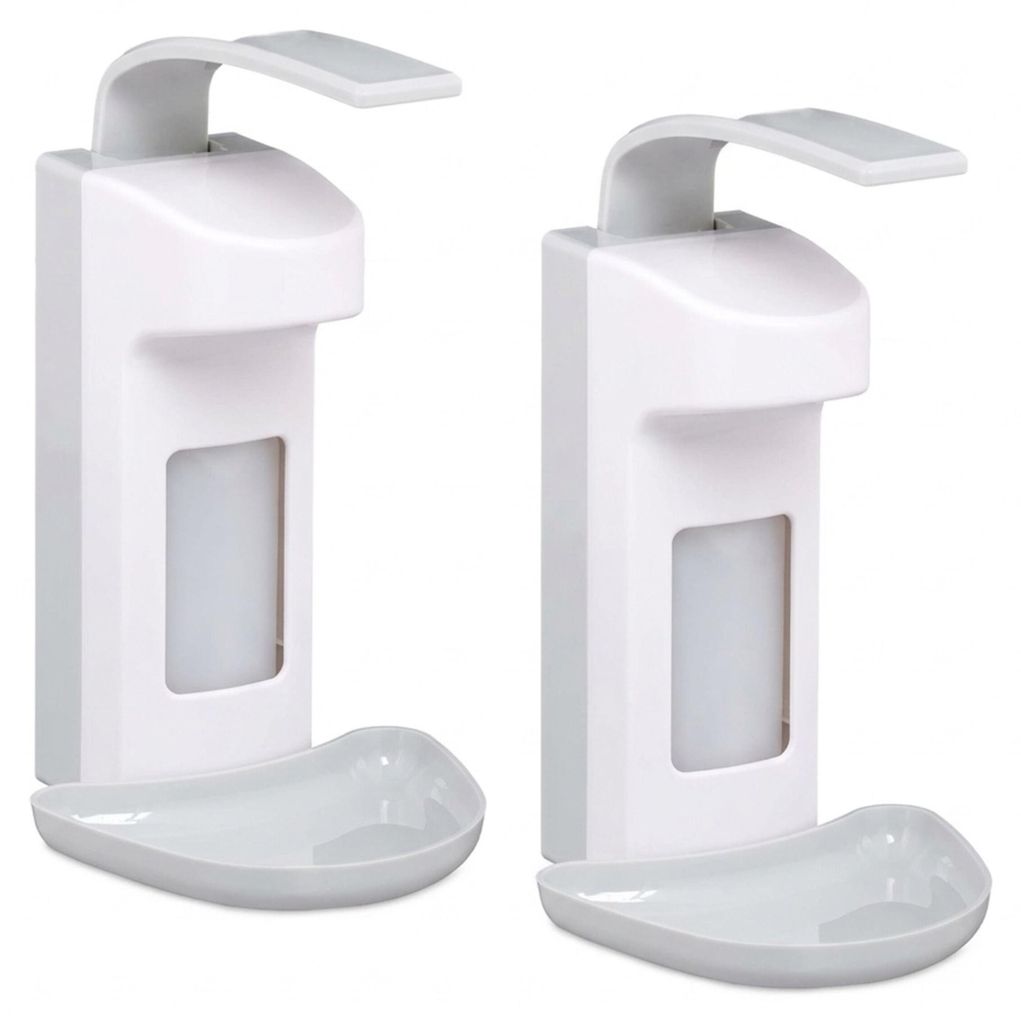 Relaxdays desinfectiemiddelen dispenser, set van 2, 500 ml, Productafbeelding  AI-gegenereerde afbeelding
