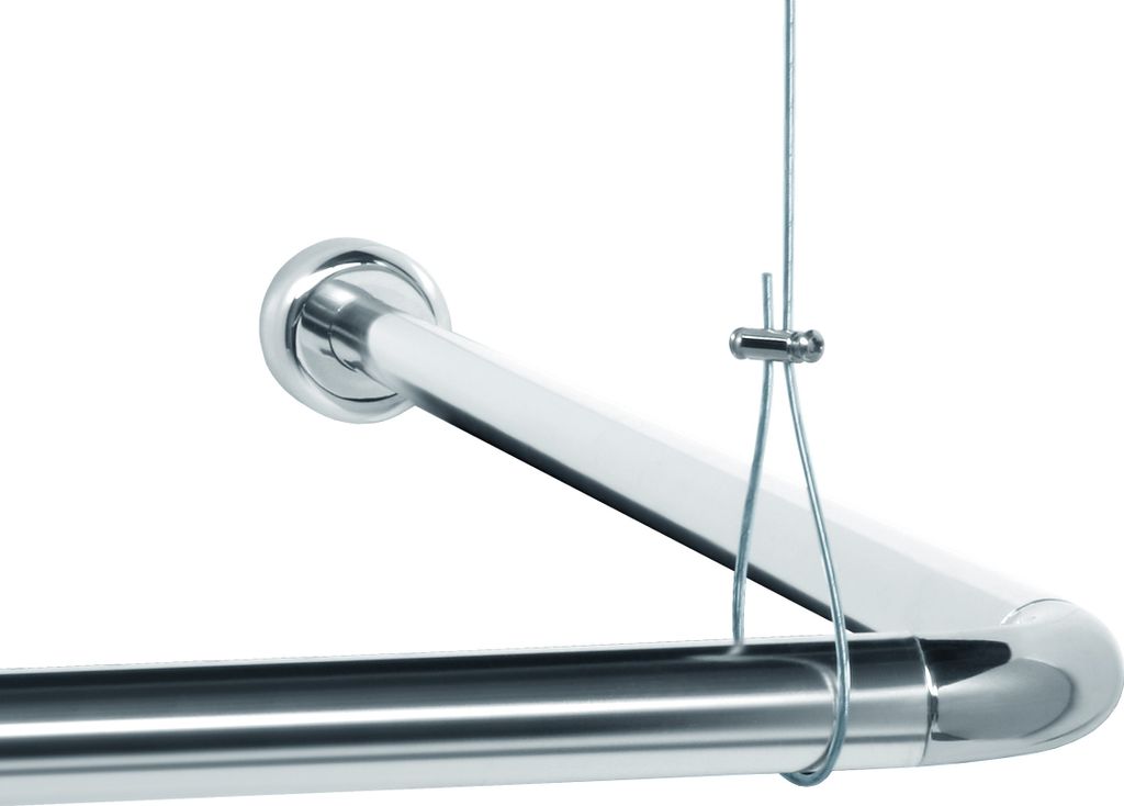 Libaro Duschvorhangstangen Universal Set für Badewannen Eck-Duschen L Form