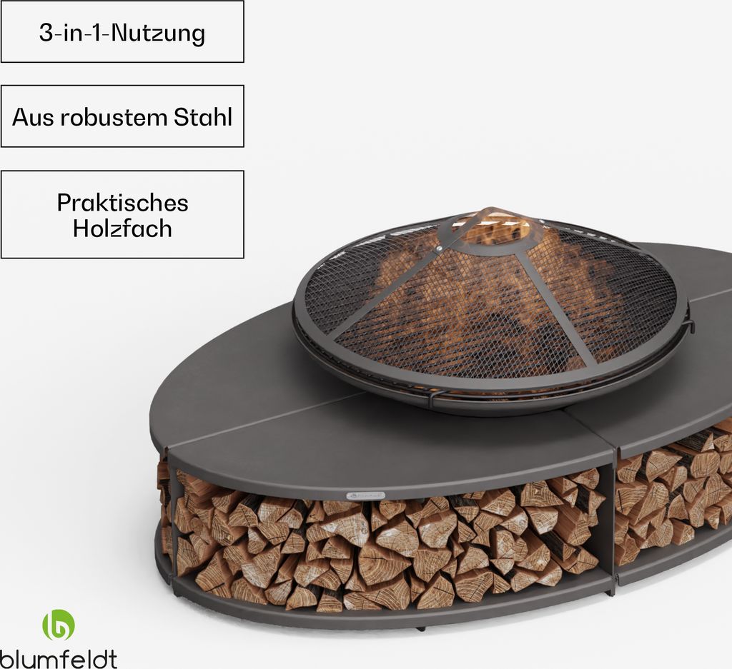 Blumfeldt Ebeko Feuerschale - 3-in-1 Feuerschale Mit Produktbild 2
