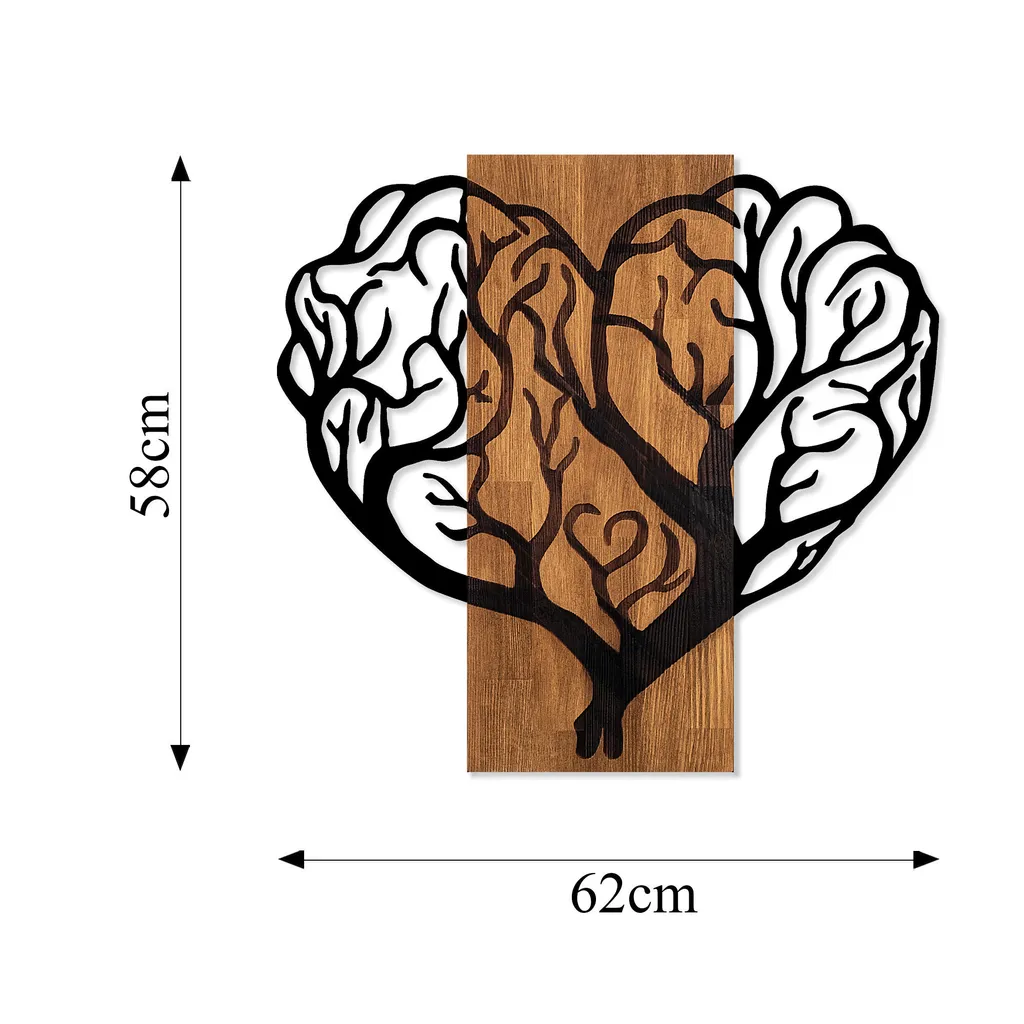 Wallity Brain- SKL2415 Noce/Nero 58x62cm - Arredo Parete Legno - 6
