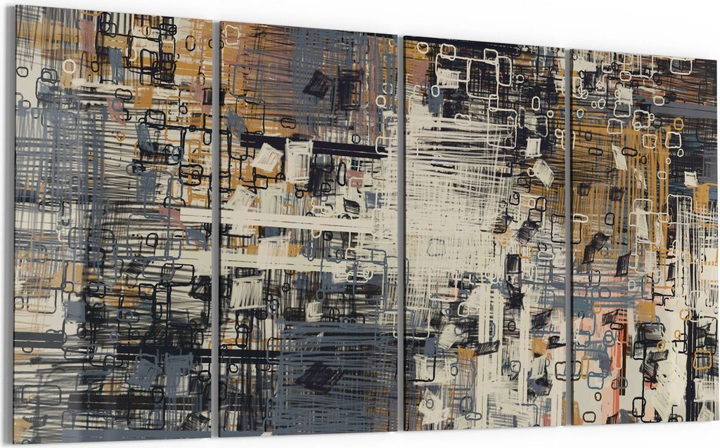 DEQORI Glasbild Echtglas 4x30x60 cm 'Variation von Formen' Wandbilder XXL groß