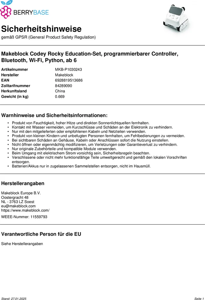 Makeblock Codey Rocky Education-Set robot programmable Python et Wi-Fi - 10