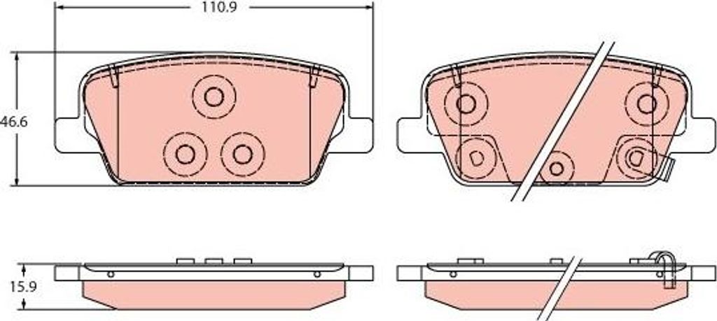TRW Bremsbeläge Satz Hinten für HYUNDAI Santa Fé IV GDB2359