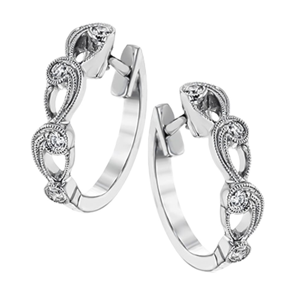 Mode Frauen Strass Intarsien Hohl Creolen Hochzeit Verlobung Schmuck-Platin