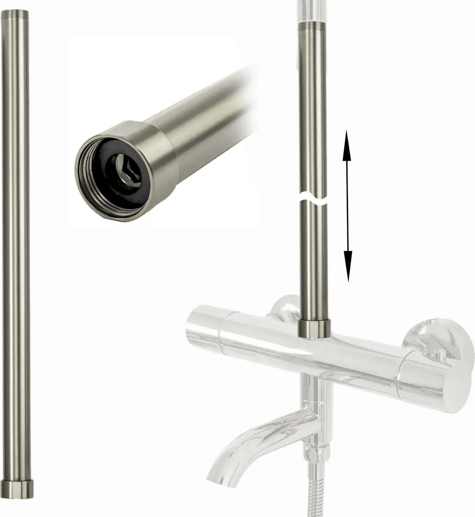 Rallonge De Douche Robuste REA Nickel Brossé - Finition Haute Qualité