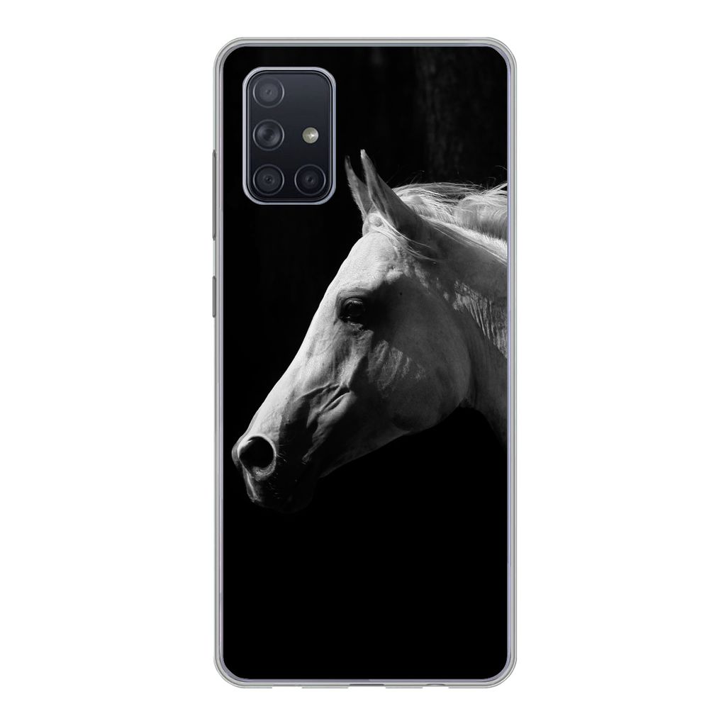 MuchoWow Handyhülle Schutzhülle Hülle für Samsung Galaxy A51 5G Pferde - Tiere - Porträt Silikon Softcase Handy Hülle