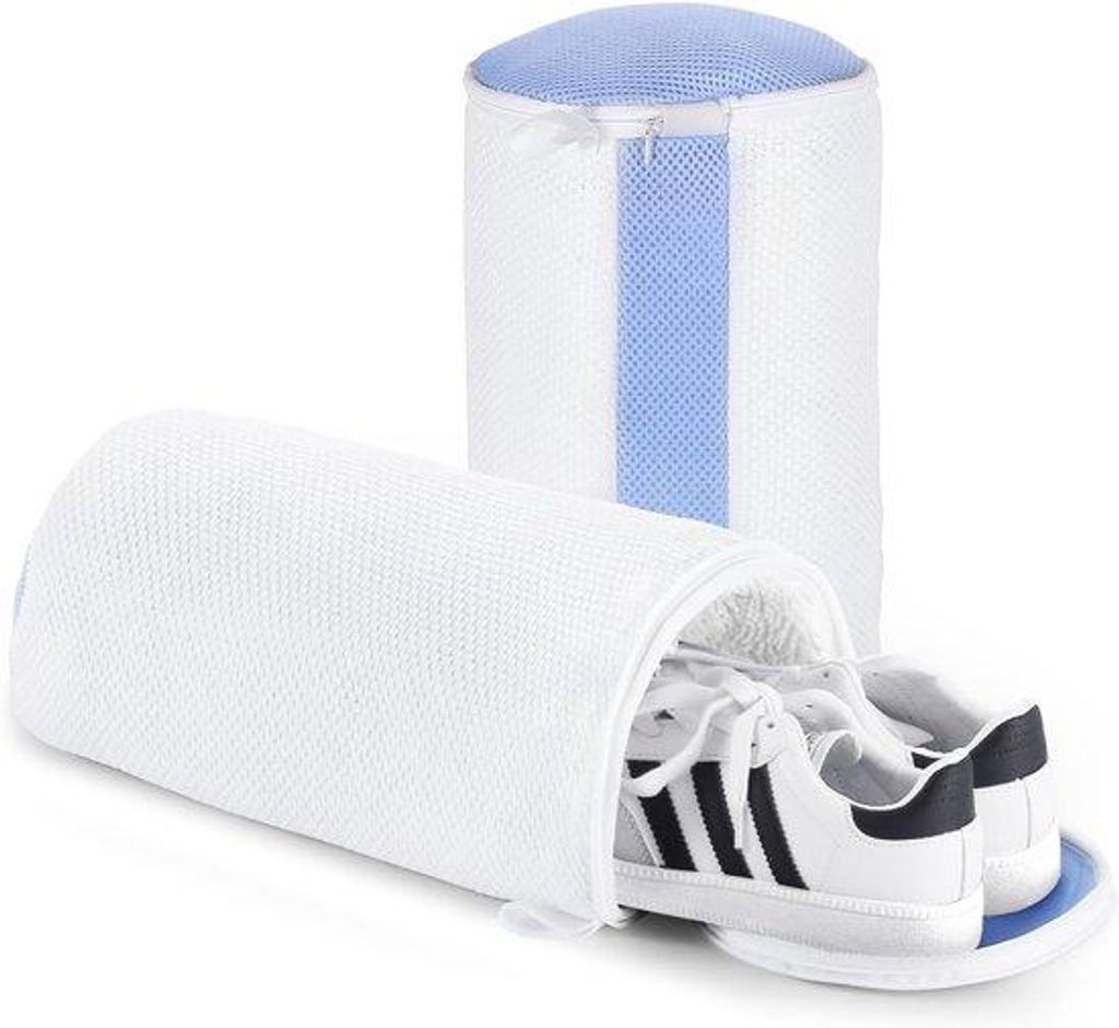Schoenwäsche-Beutel 2er Pack – 360° Pluizige Vezel-Reinigung – Trainer-Wastas mit Verborgen Schnürsenkel – Herstellbare Schoen-Reinigungst...