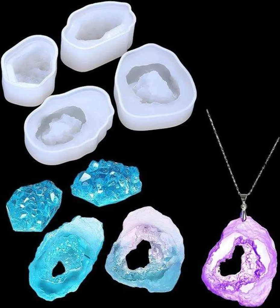 Kit de moulage bijoux : moules résine quartz et silicone multi-formes