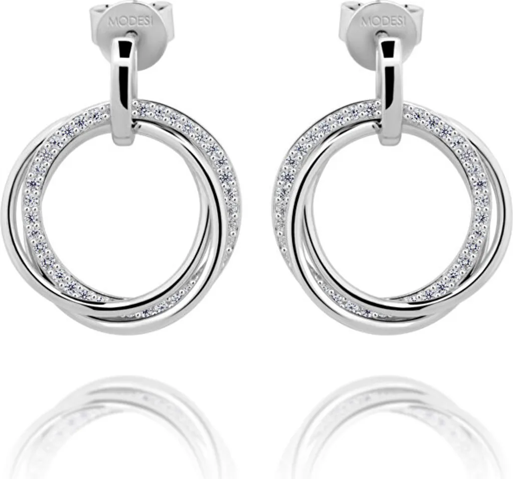 Boucles d'oreilles argent zirconium M23042, cadeau idéal pour femme chic