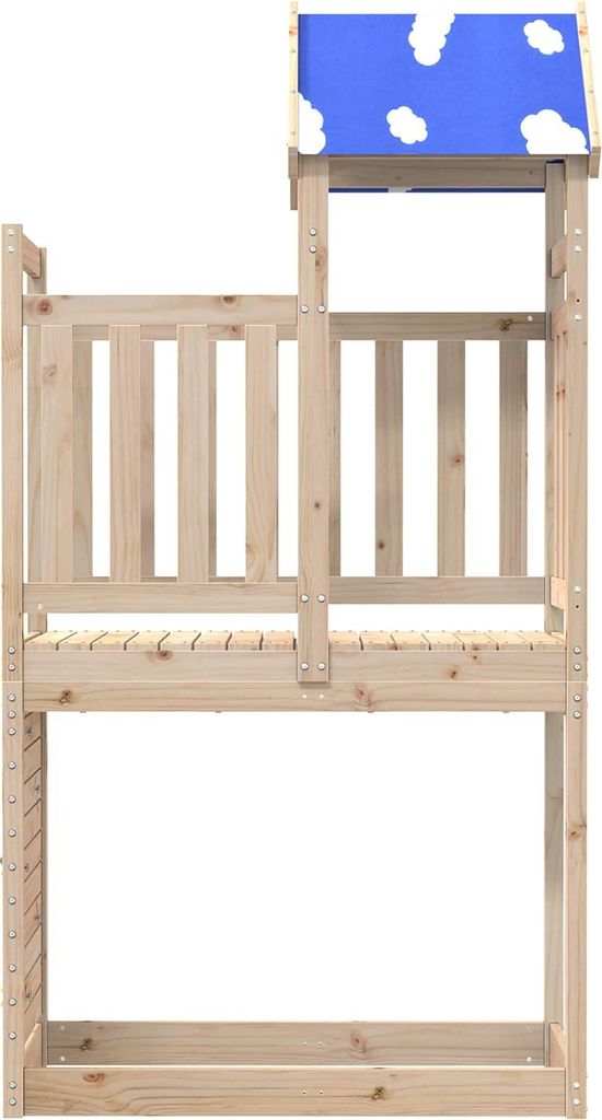 Eleganter Möbel Spielturm Braun 110,5 x 52,5 x 215cm Massives Kiefernholz - CJG325201 - Gartenspielhäuser