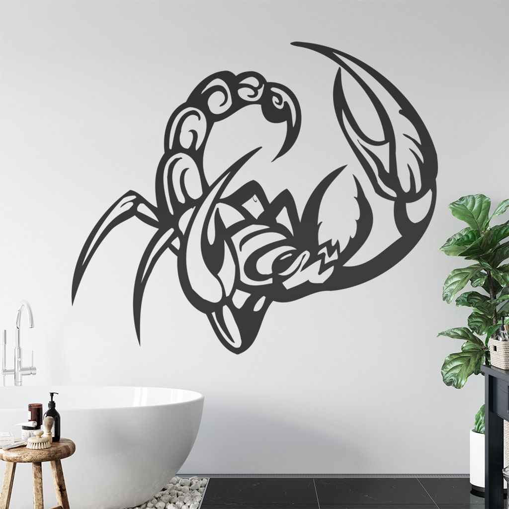 Skorpion Wandtattoo in 6 Größen - Wandaufkleber Wall Sticker - Dekoration, Küche, Wohnzimmer, Schlafzimmer, Badezimmer