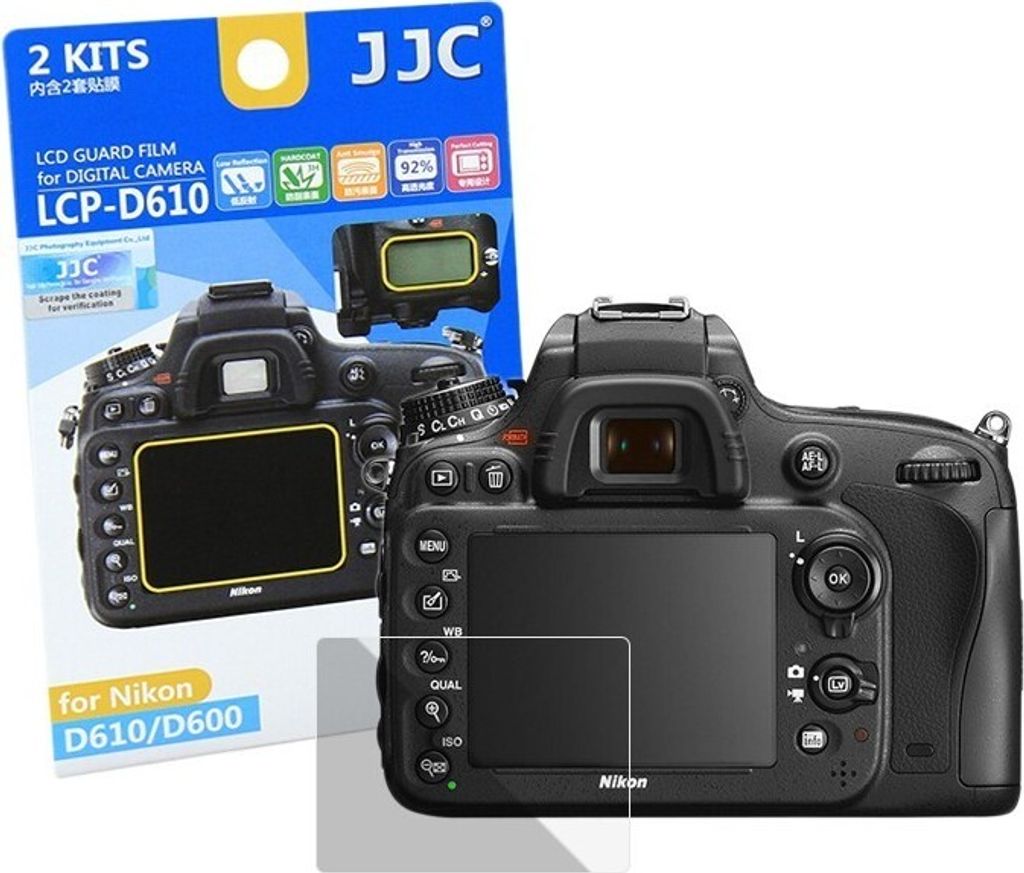 JJC Displayschutzfolie Screen Protector Kratzschutz passgenau kompatibel mit Nikon D600, D610 - LCP-D610