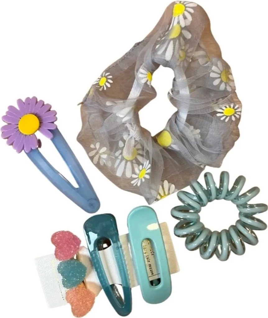 Set Capelli Bambina Lilibet Blu KP24138 - Mollette e Elastici Soft