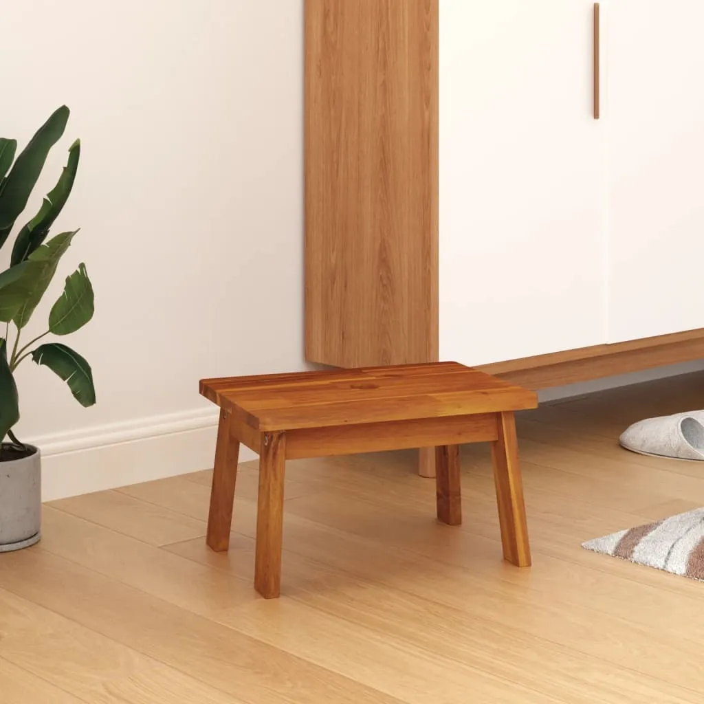 The Living Store Tabouret 38x26x22 cm en bois massif d'acacia robuste