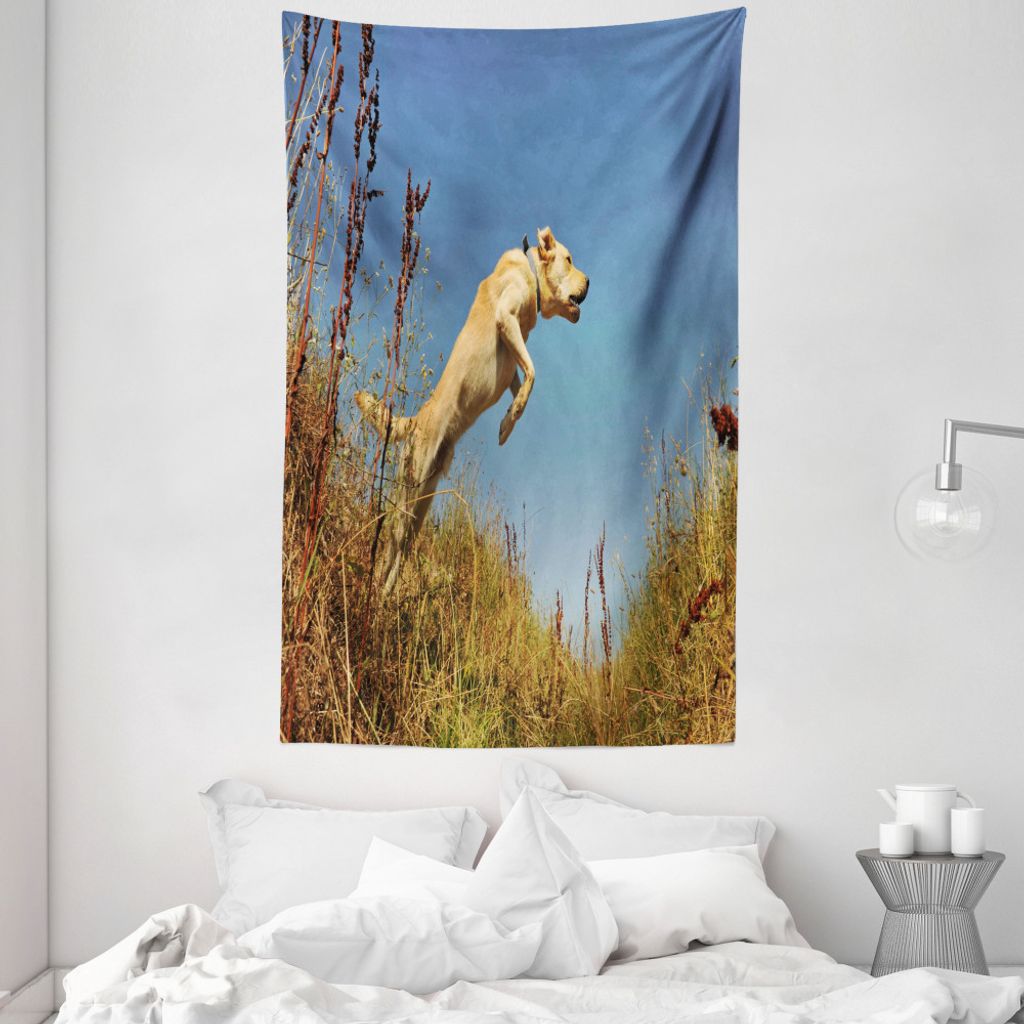 ABAKUHAUS Jagd Wandteppich und Tagesdecke, Reinrassige Labrador aus Weiches Mikrofaser Stoff Waschbar ohne Verblassen Digitaldruck, 140 x 230 cm, M...
