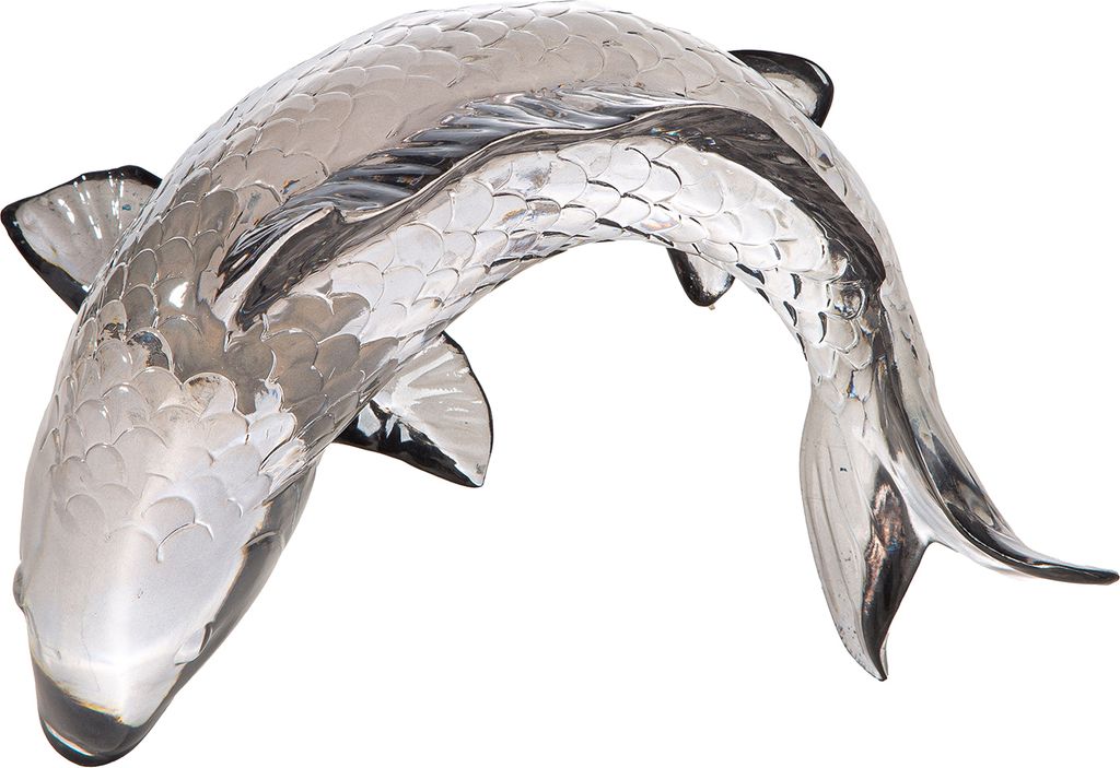 Gilde Figur, Wandobjekt, Fisch, Gris , Acryl, grau, VE 2, L. 13 cm, B. 20 cm, H. 11 cm Höhe: 11.00 cm Breite: 20.00 cm Tiefe: 13.00cm 59649