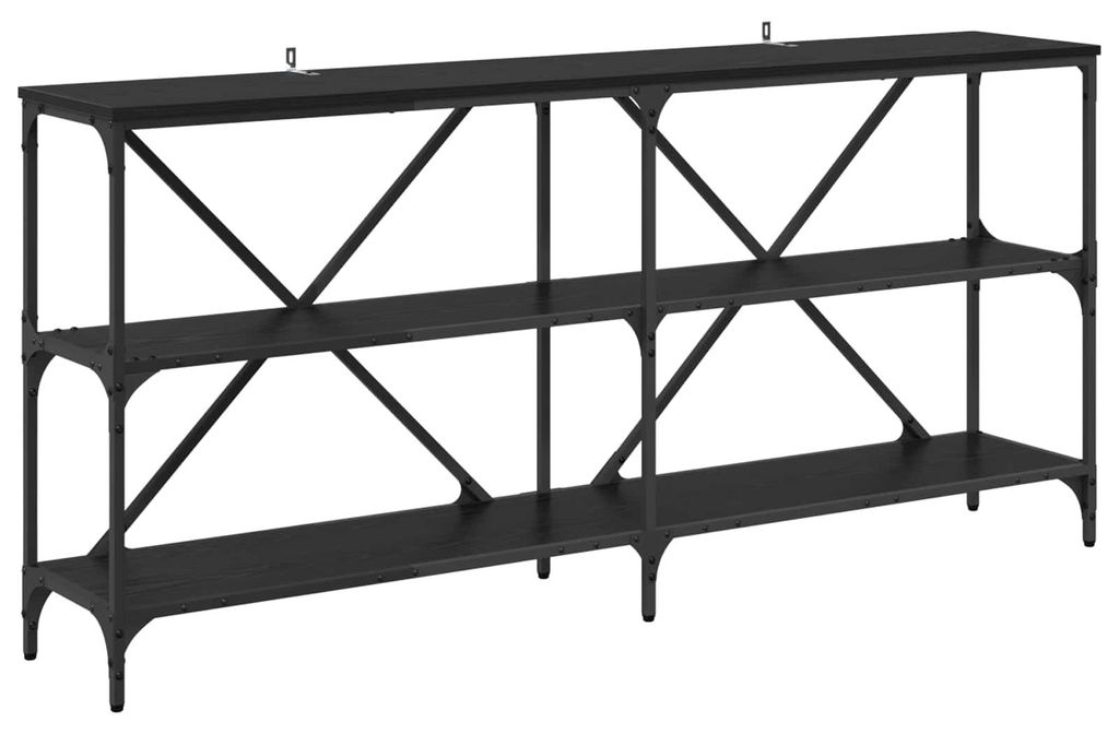 Konsola Czarny Dąb 160 x 30 x 75 cm Materiał drewnopochodny Zdjęcie produktu 