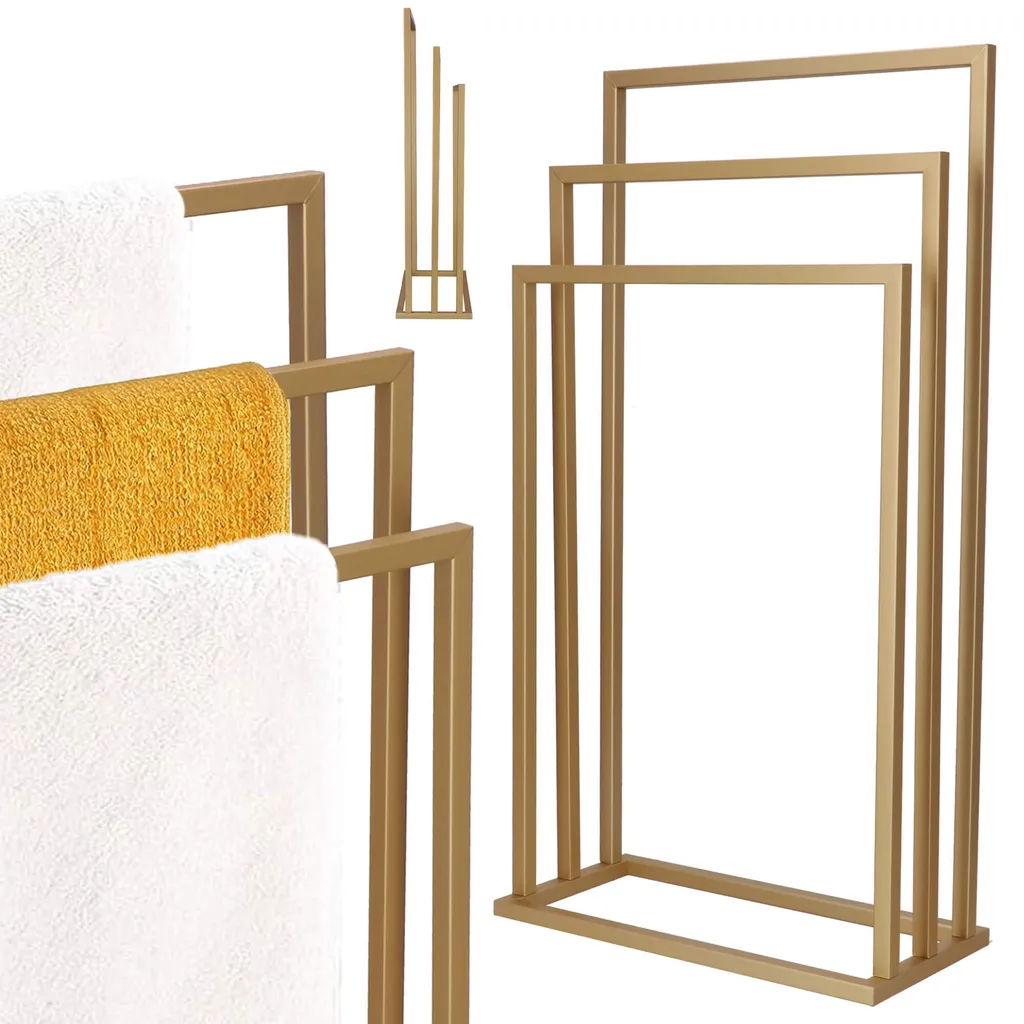 Portasciugamani da Terra Springos® 86cm Metallo Design 3 Bracci