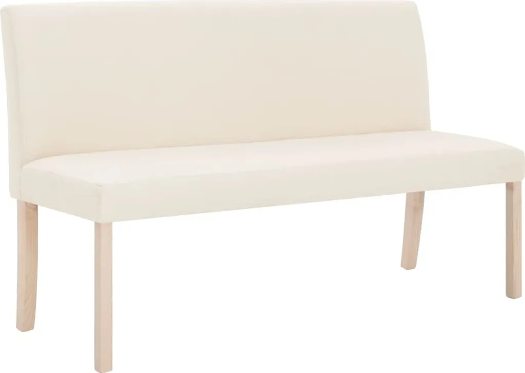 vidaXL Banc 139,5 cm Blanc crème en Polyester Confortable pour Salon