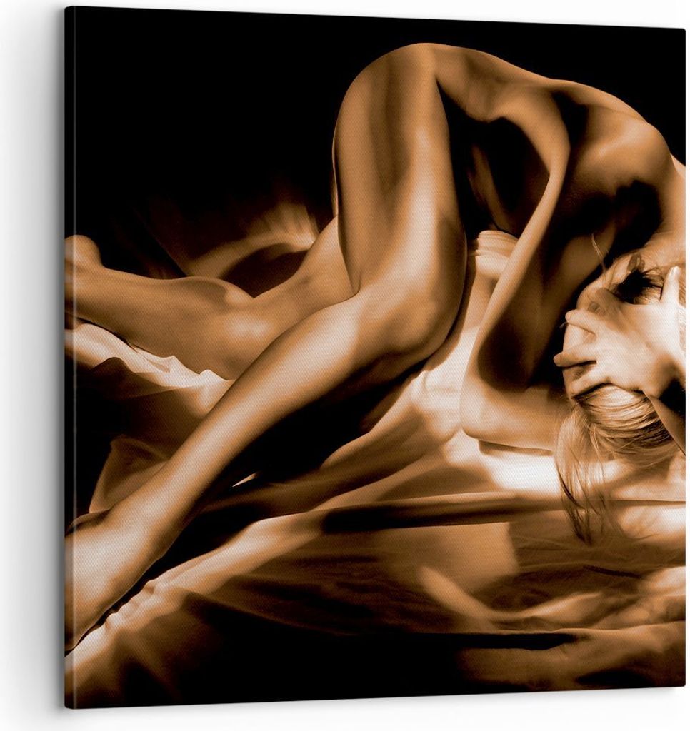 Bild auf Leinwand - Leinwandbild - Nackte Frau Akt Modell Photofitness - 60x60cm - Wand Bild - Wanddeko - Leinwanddruck - Bilder - Kunstdruck - Lei...