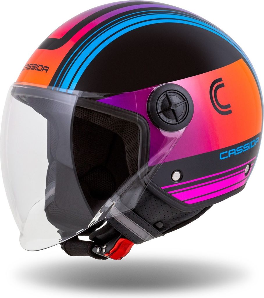 Jethelm Helm Handy Metropolis, Cassida schwarz, türkis, gradient für Erwachsene Größe S