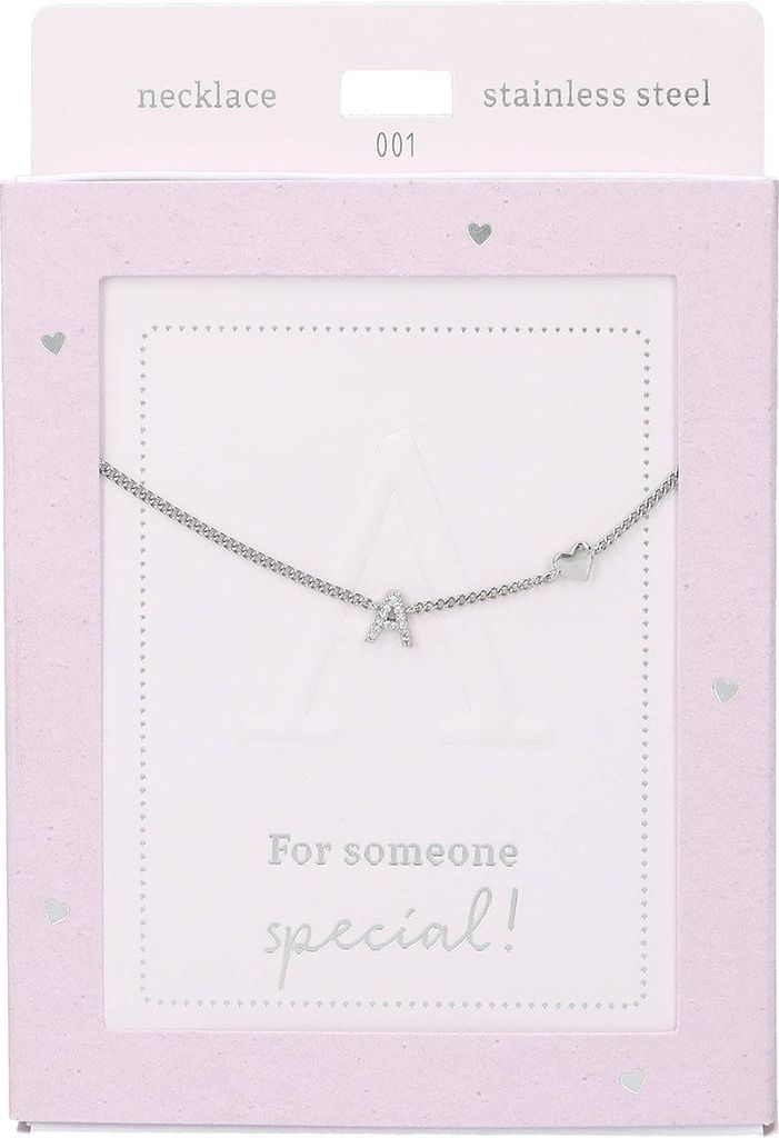 Depesche Kette Heart of Gold Silber mit Buchstabe A und Zirkonia