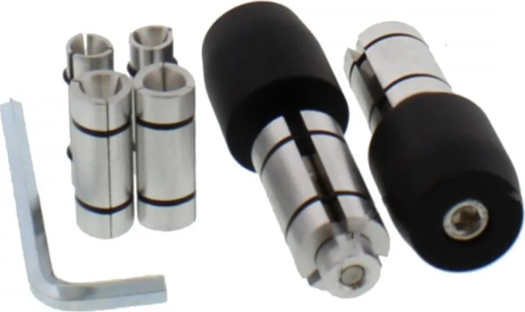Embouts de guidon moto en aluminium JMP noir compatible tubes 17/12 mm