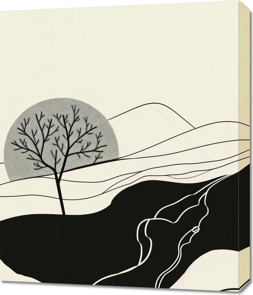 Déco Murale Lune Ondulée 60x70 cm - Idéal pour une Ambiance Zen et Calme