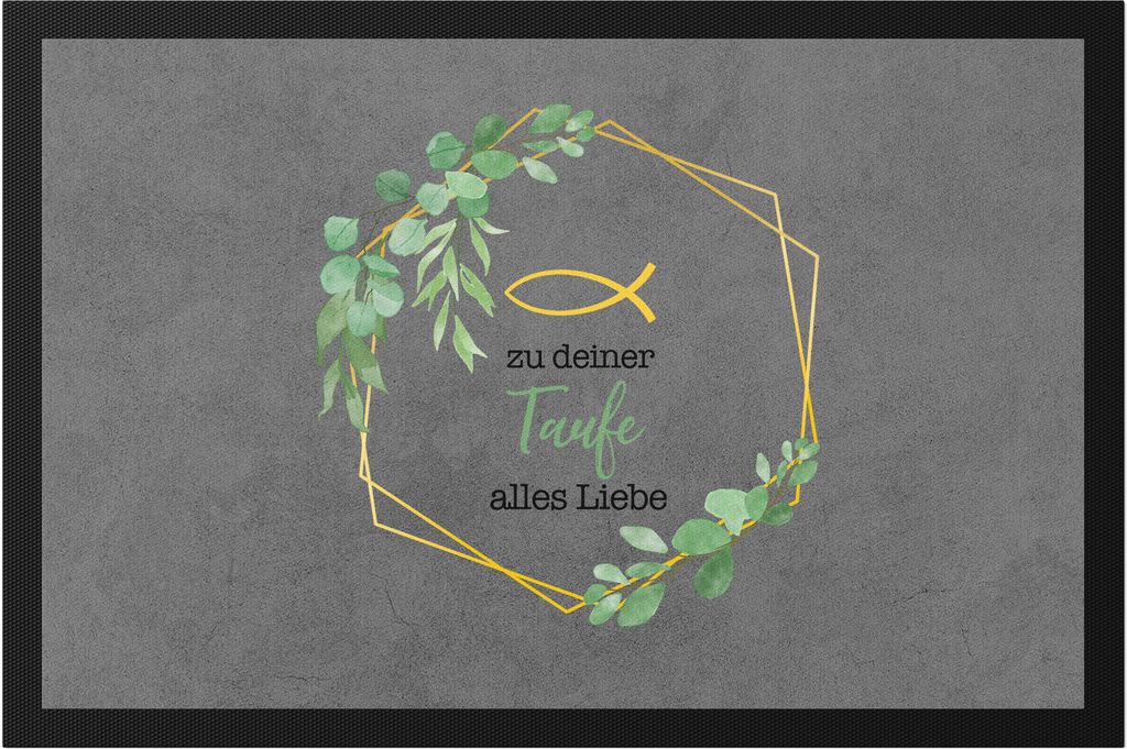 Zu deiner Taufe alles Liebe Fußmatte Taufgeschenk Mädchen Patenkind Kirche