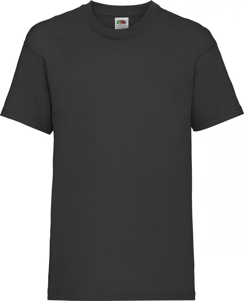 Fruit of the Loom Kinder T-Shirt, kurzärmlig (2 Stück/Packung) BC4269 (5-6 Jahre (116)) (Schwarz)