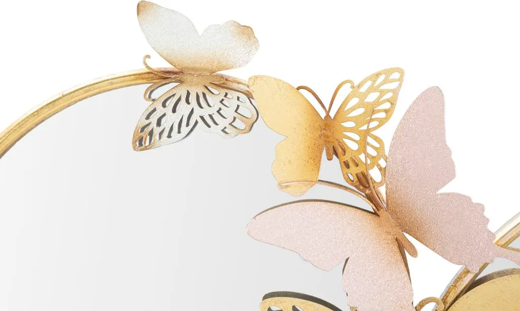 Specchio con Farfalle Rosa Mauro Ferretti Decorazione Romantica - 2