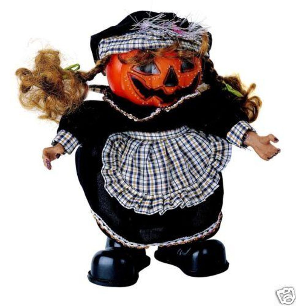 Beleuchteter Kürbis "Weiblein" Dekoration mit Farbwechsler, Halloween, Geschenk