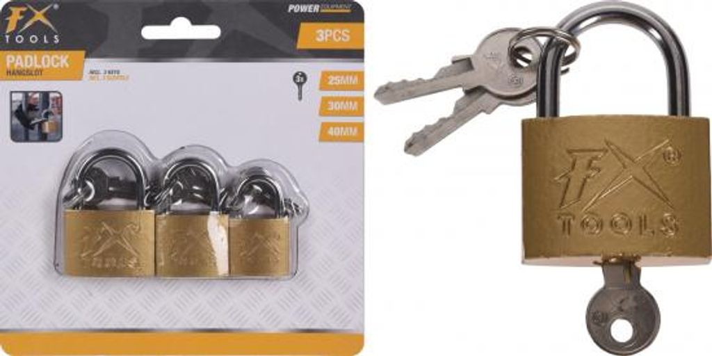 Sada 3 visacích zámků Camptropia 25/30/40 mm Obrázek produktu 