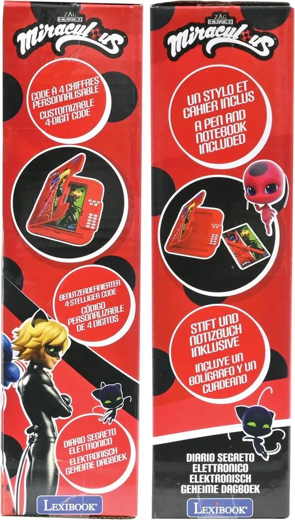 Carnet secret Miraculous Ladybug avec boîte à bijoux et code numérique