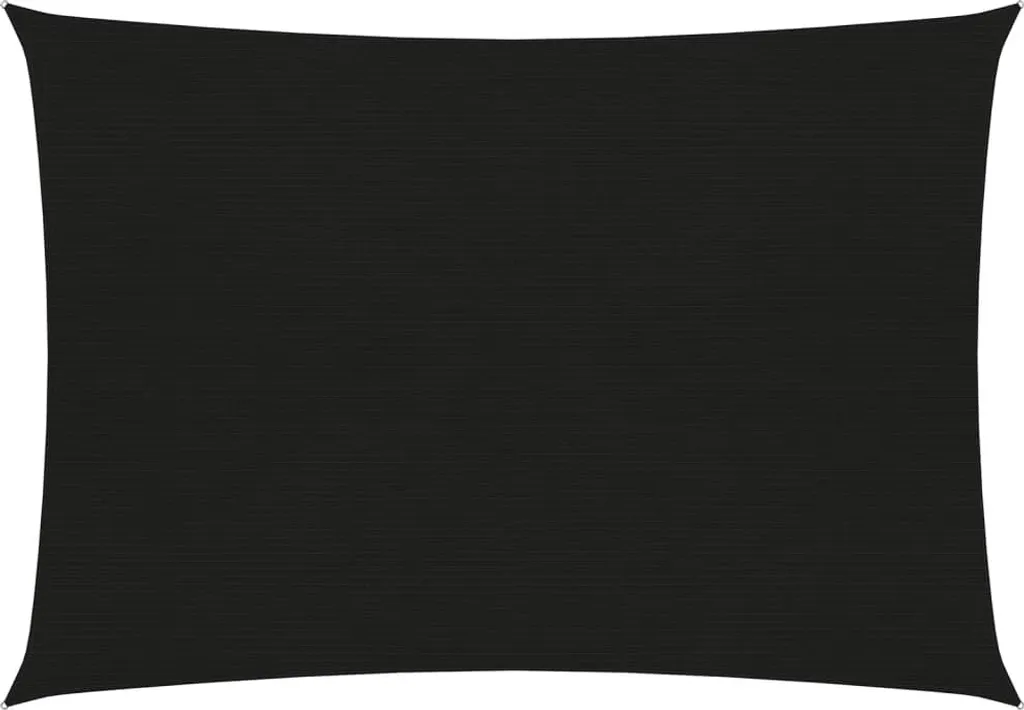 The Living Store Tenda da sole 160 g/m² nera 3x4,5 m HDPE