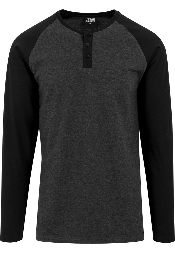 Urban Classics Langarmshirt Herren Contrast Raglan Henley Produktbild 